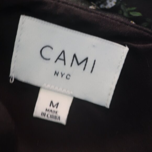 Womens Cami NYC 100% Silk Black, Blue Floral V-Neck Tank W/Lace Straps M* - Picture 6 of 6